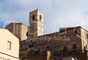 Old church belfry in Piazza Armerina, Sicily, Italy