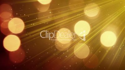 light rays and bokeh circles golden loopable background