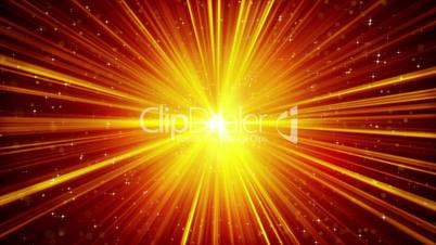 yellow shining light rays and stars loopable background
