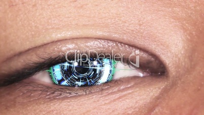 close-up of asian cyber eye