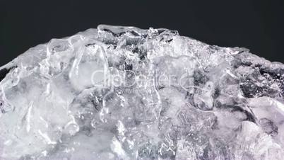 thawing ice close-up timelapse