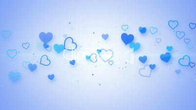 blue elegant hearts seamless loop animation