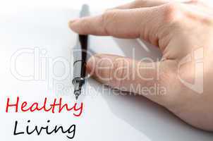 Healthy living text concept