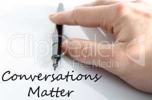Conversation matter text concept