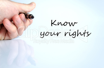 Know your rights text concept