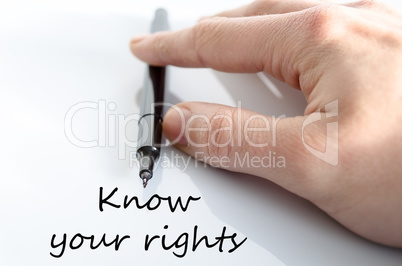 Know your rights text concept