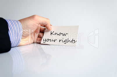 Know your rights text concept