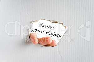 Know your rights text concept