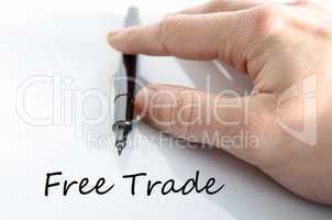 Free trade text concept