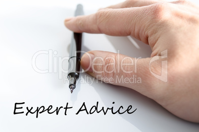 Expert advice text concept