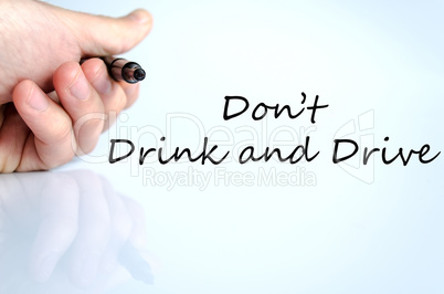 Don't drink and drive text concept