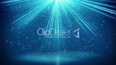 blue light beams and particles loopable background