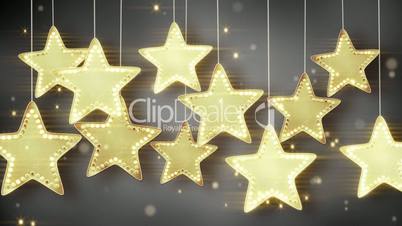 gold hanging stars christmas lights loop
