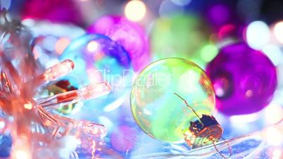 christmas balls and blinking lights seamless loop