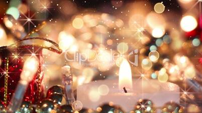candle and glitter particles loopable christmas background
