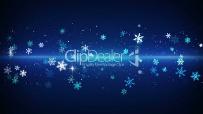 blue light stripe and snowflakes loopable animation
