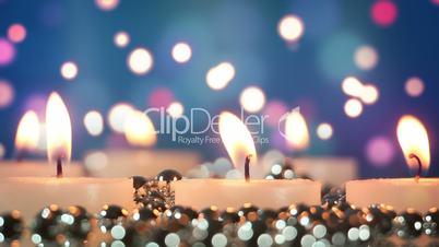burning candles and bokeh lights loopable
