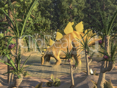 Stegosaurus dinosaur - 3D render