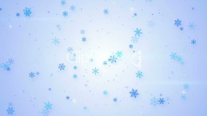 light blue snowfall seamless loop animation