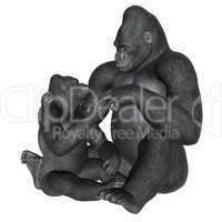 Gorilla motherhood - 3D render
