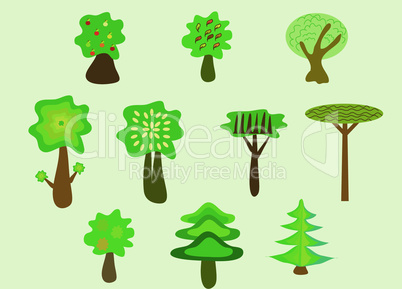 Trees ecology nature Park set