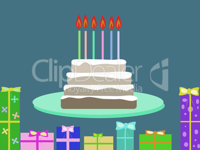 Cake birthday gifts holiday candles 6 years old