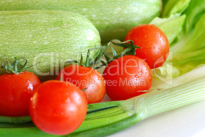 Fresh tomatoes and squash