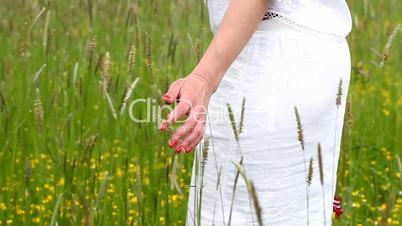 girl on a blossoming meadow