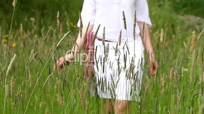 girl on a blossoming meadow