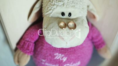 sheep toy - wedding rings on the nose