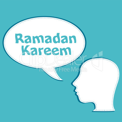 man head with speech bubbles with Ramadan Kareem word on it