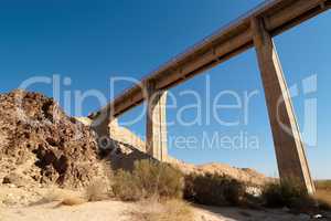 Bridge in the desert near the Large Crater (Makhtesh Gadol) in Israel's Negev desert