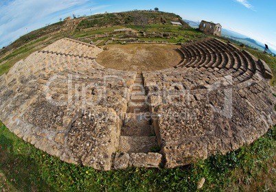 Ancient Greek amfitheater fisheye view