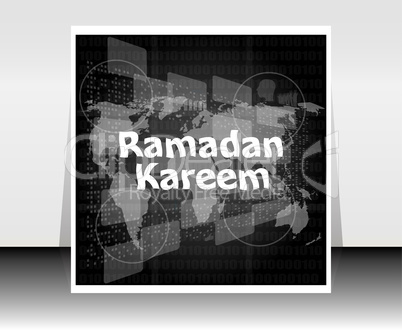 digital screen with Ramadan Kareem word on it