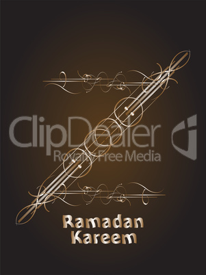 holiday illustration of Ramadan Kareem label. lettering composition of muslim holy month