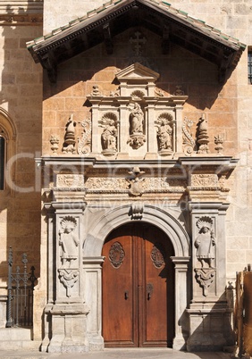 Side entrance to the cathedral of Granada, Spain