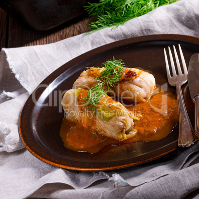 Cabbage rolls out young cabbage