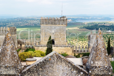 Tower of Almodovar Del Rio medieval castle in Spain