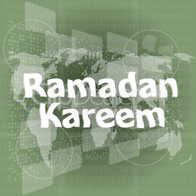 digital screen with Ramadan Kareem word on it