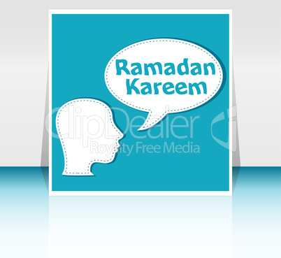 man head with speech bubbles with Ramadan Kareem word on it