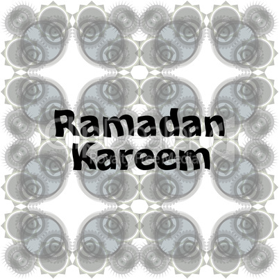 Calligraphy of Arabic text of Ramadan Kareem for the celebration of Muslim community festival.