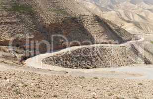 Winding road in the rocky desert