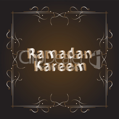 holiday illustration of Ramadan Kareem label. lettering composition of muslim holy month
