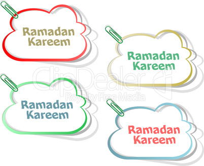 Arabic Islamic calligraphy of text Ramadan Kareem stickers label tag set