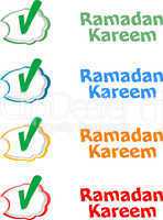 Arabic Islamic calligraphy of text Ramadan Kareem stickers label tag set