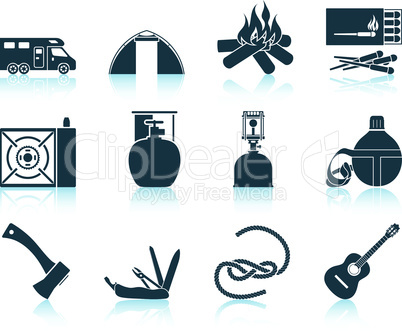 Set of camping icons.