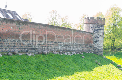 Mittelalterlichen Stadtmauer mit Scharfen