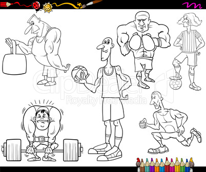 sportsmen cartoon coloring page