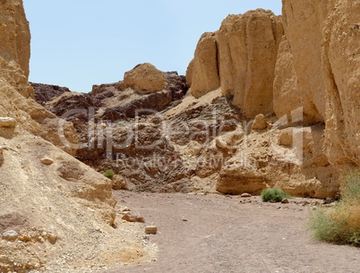 Scenic trek in the desert canyon, Israel