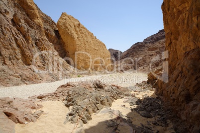 Scenic rocks in the desert canyon, Israel